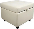 Black Tufted Leather Flip Top Ottoman X452406