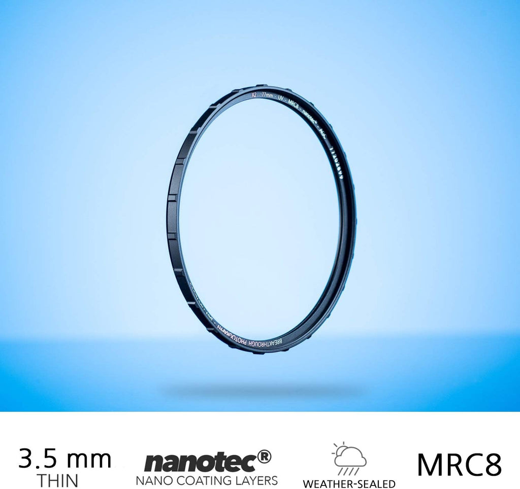 52mm X2 UV Filter for Camera Lenses with Lens Cloth, Pack of 2 L74178