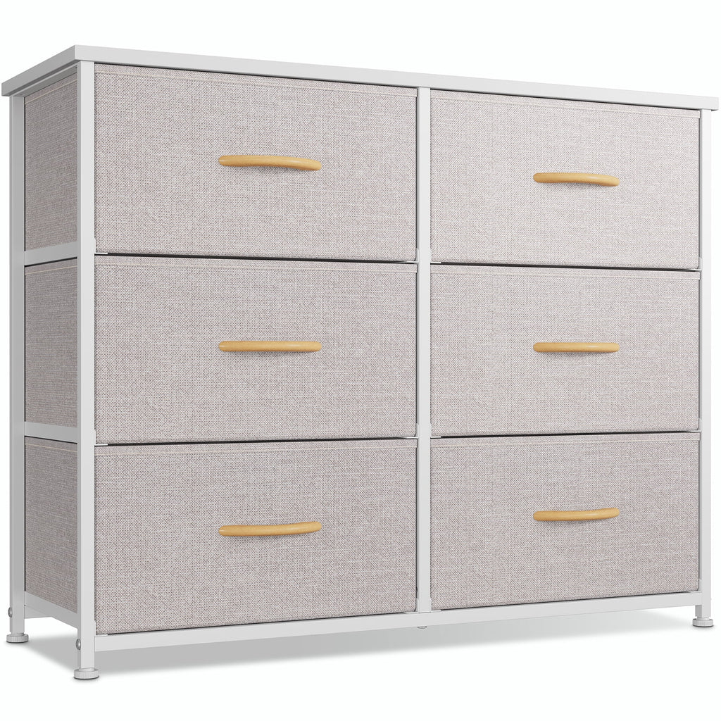 Black Grey 6 Drawer Dresser Q29162