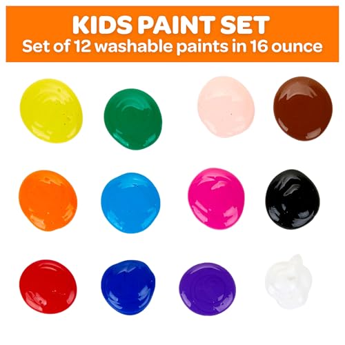 Washable Paint 12ct 16 Oz Nontoxic I170117