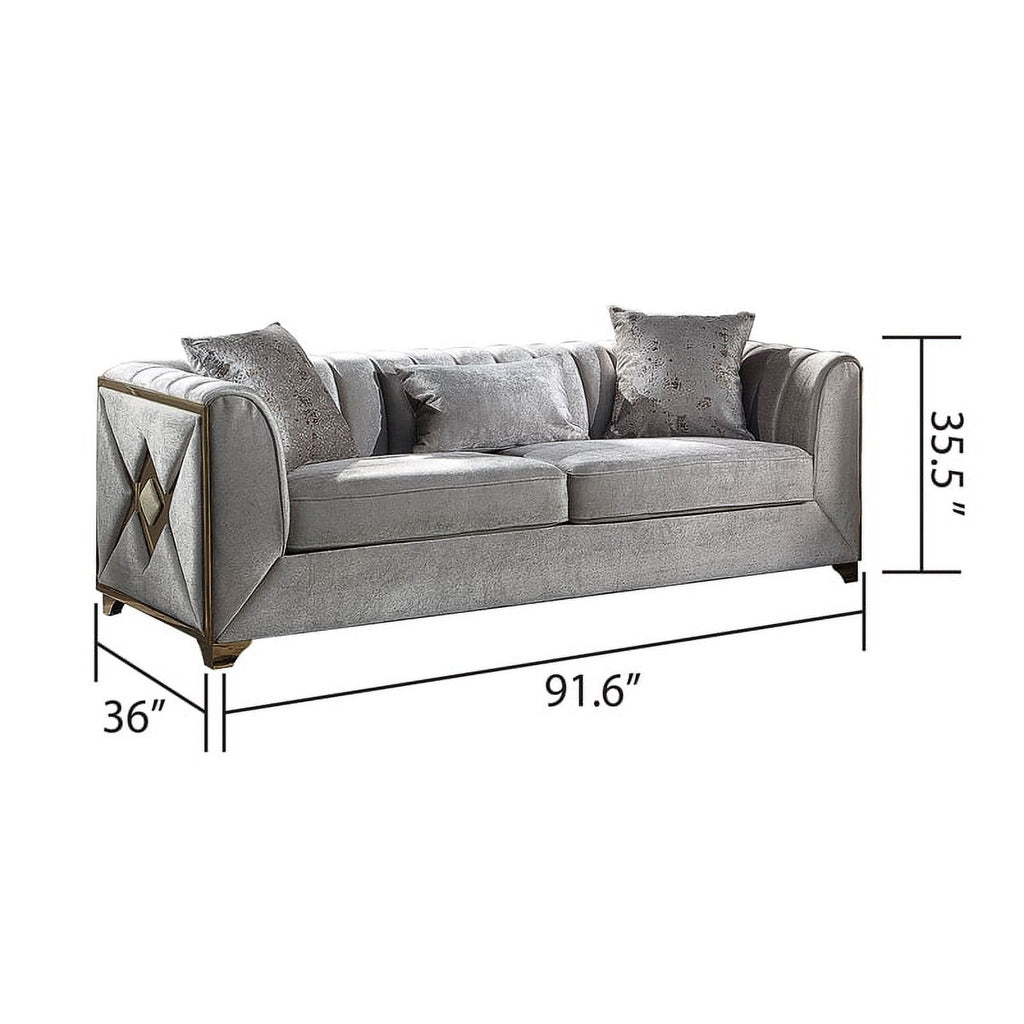 Cream 3 PC Wood Living Room Set Y524886