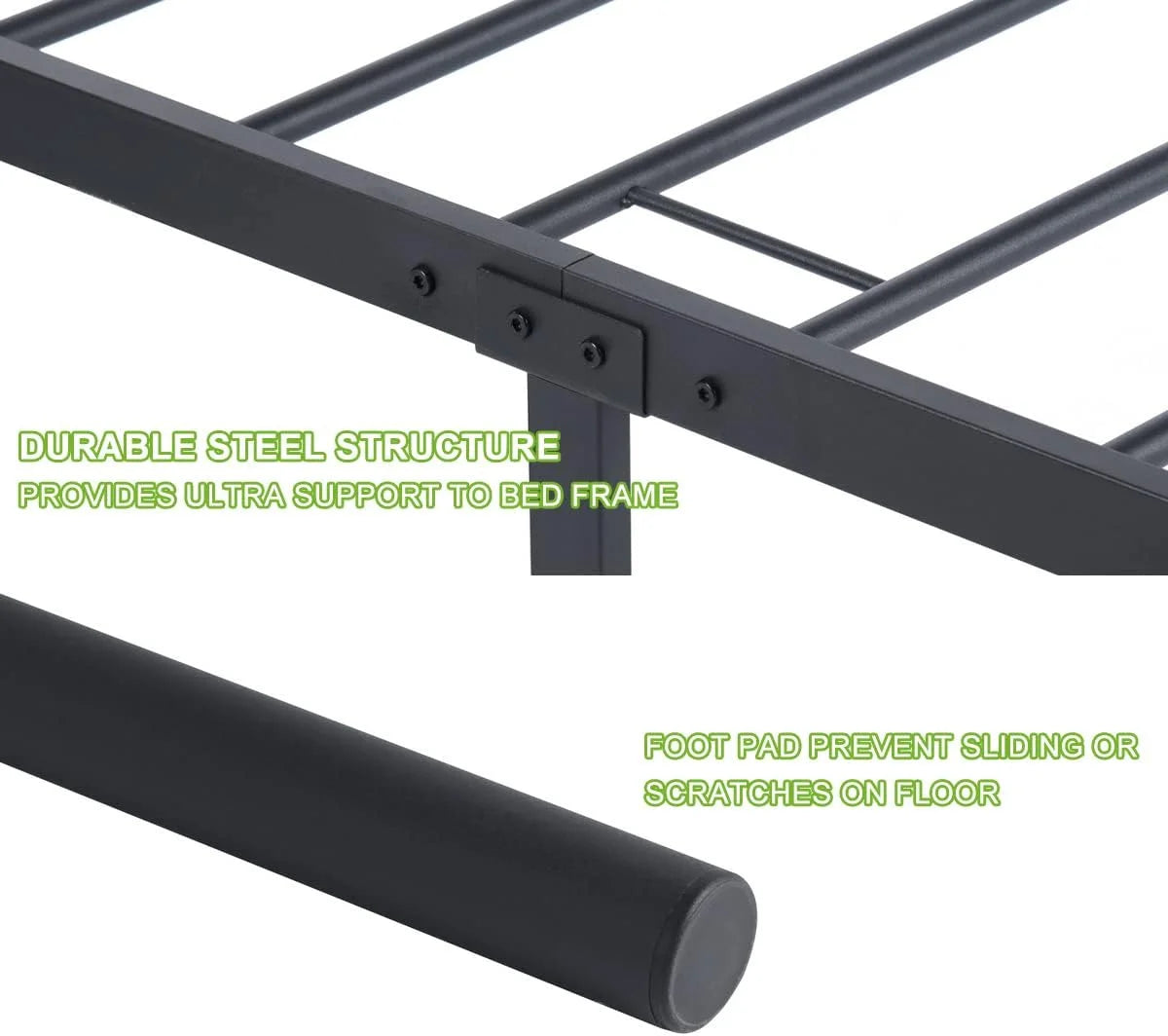 Queen Size Metal Platform Bed Frame with Headboard S932605
