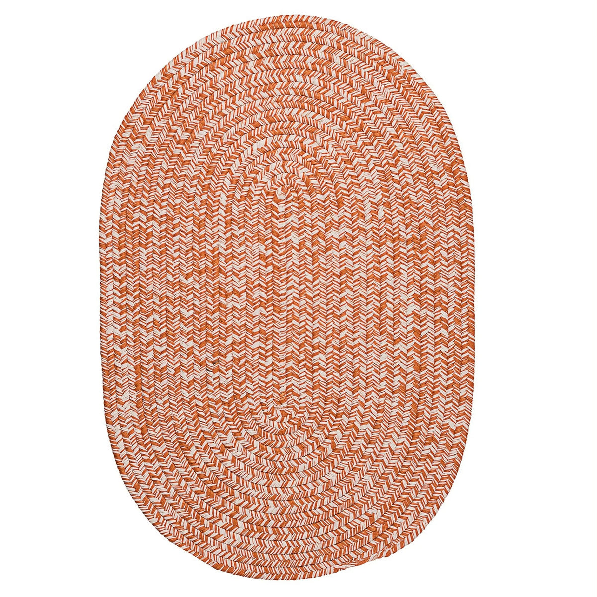 Reversible Braided Indoor Outdoor Area Rug Rust 5' x 8' Oval L3624