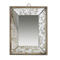 12" Brown and Silver Wooden Framed Rectangular Hanging Mirror J69353