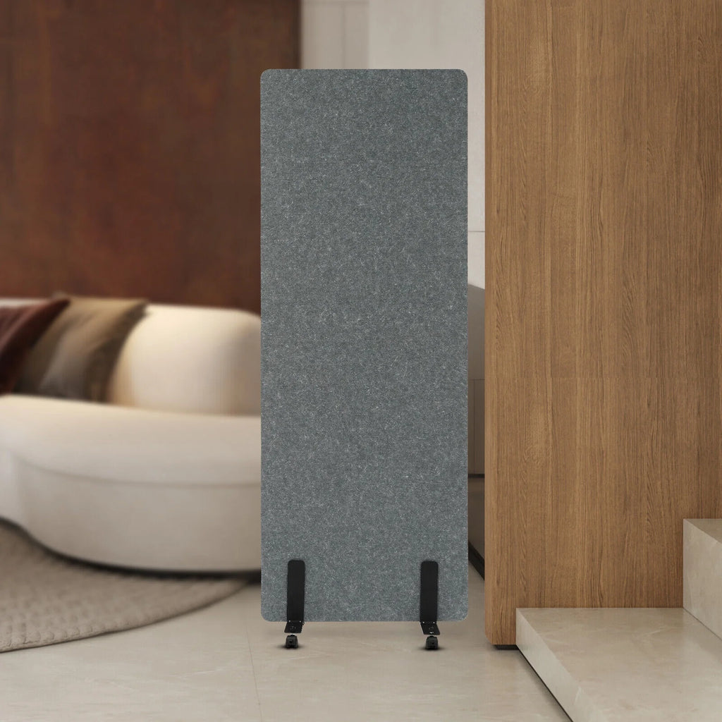 Freestanding Acoustic Room Divider Privacy Screen with Lockable Wheels H283