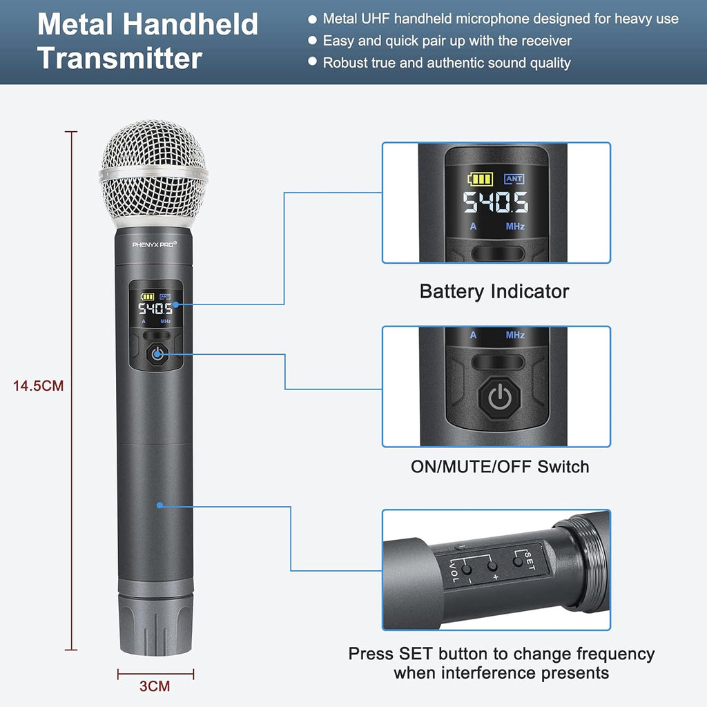 UHF Wireless Microphone System with Case T5833
