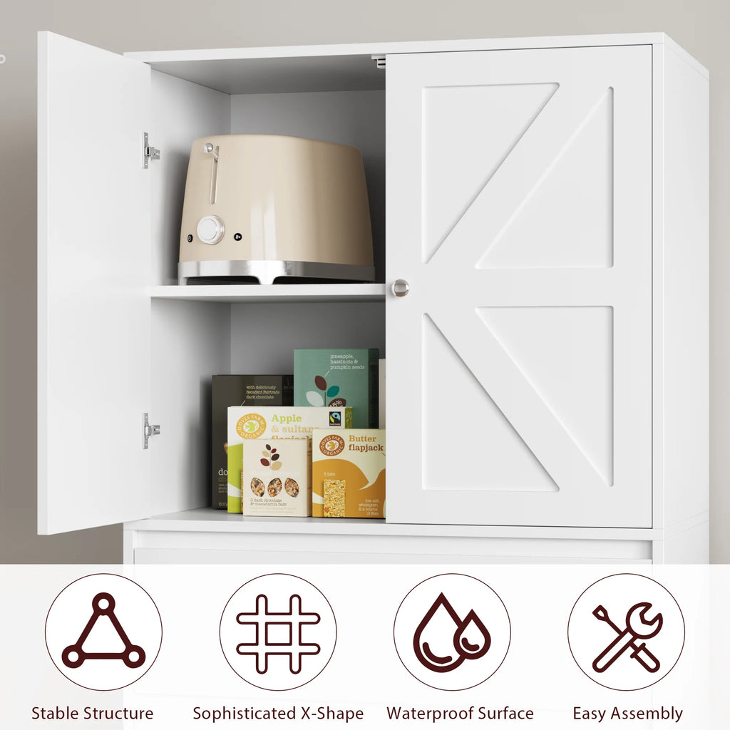 White 4 Drawer Wood Freestanding Storage Cabinet X89862