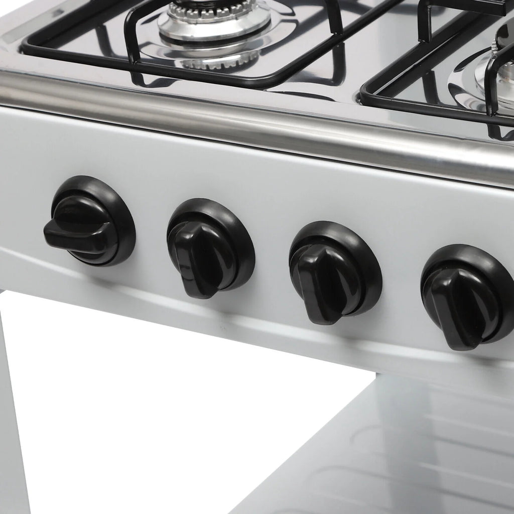 Portable 4 Burner Gas Stove with Support Leg Stand and Storage Rack R963546