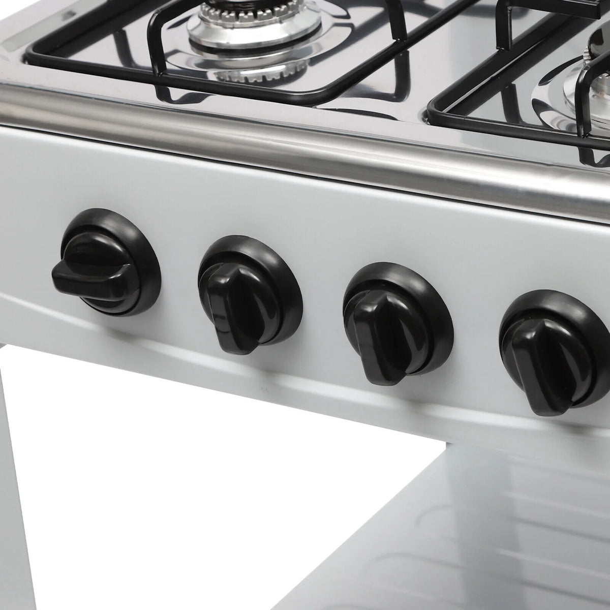 Portable 4 Burner Gas Stove with Support Leg Stand and Storage Rack R963546