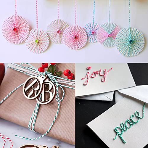Green Red and White Cotton Twine String I522