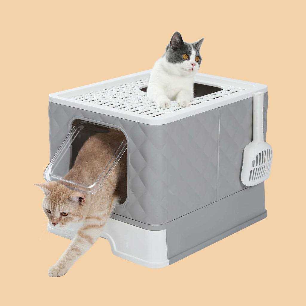 Enclosed 2 Ways Anti-splash Cat Litter Box Y54349