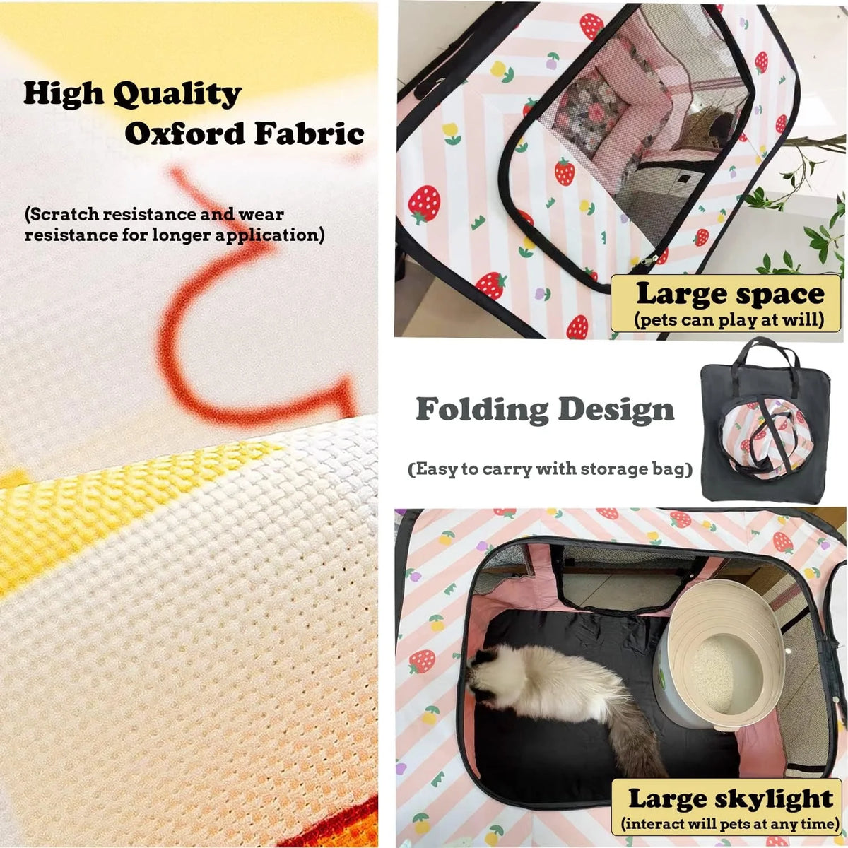 Portable Foldable Pet Playpen with Handbag W641