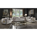 Cream 3 PC Wood Living Room Set Y524886