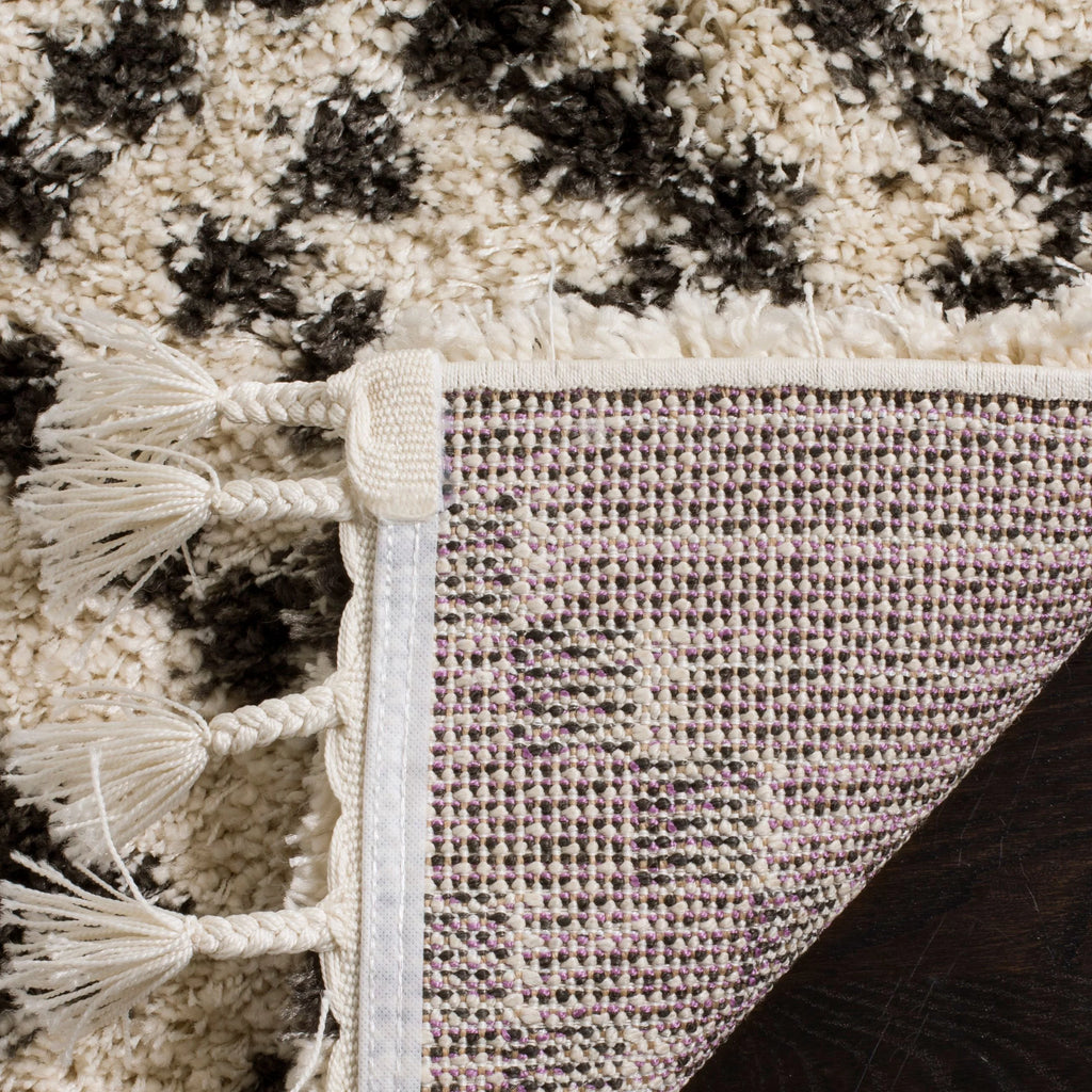 Moroccan Fringe Geometric Shag Area Rug or Runner E8384
