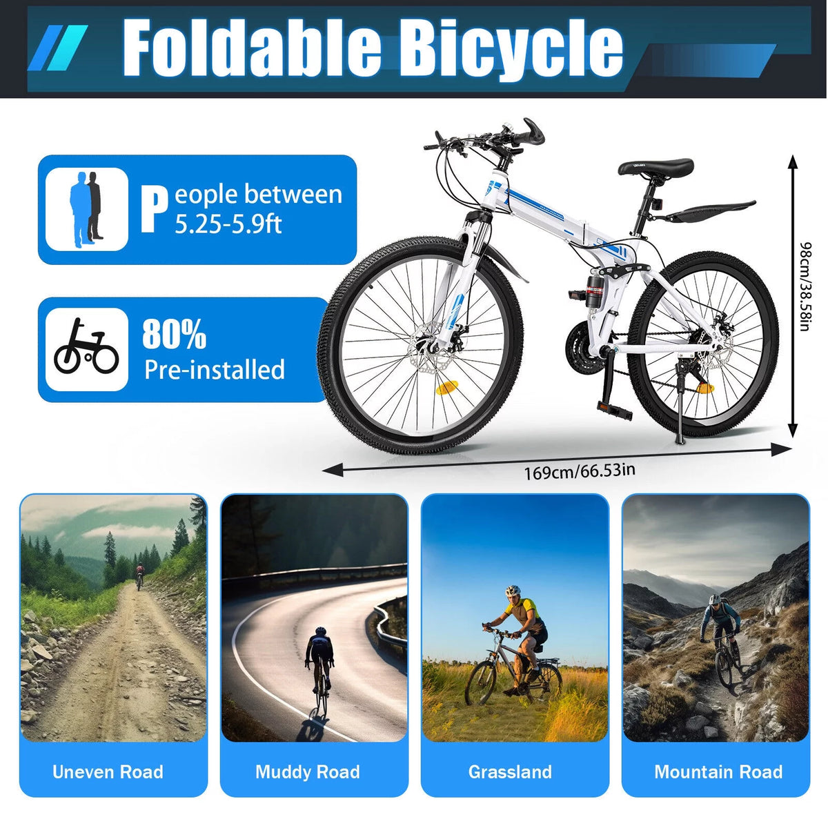 26 21-Speed Folding Mountain Bike W501