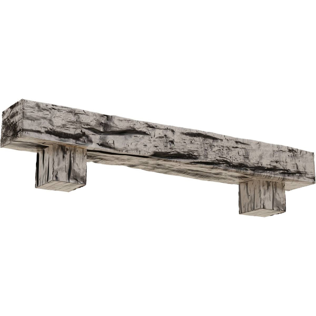Burnished Pine Faux Wood Fireplace Mantel Kit with Corbels W285