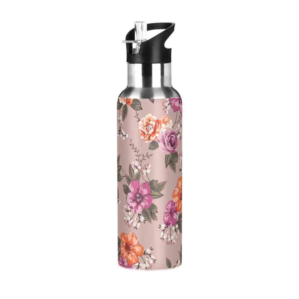 Stainless Steel Insulated Thermos Vacuum Flask Water Bottle with Straw Lid M988