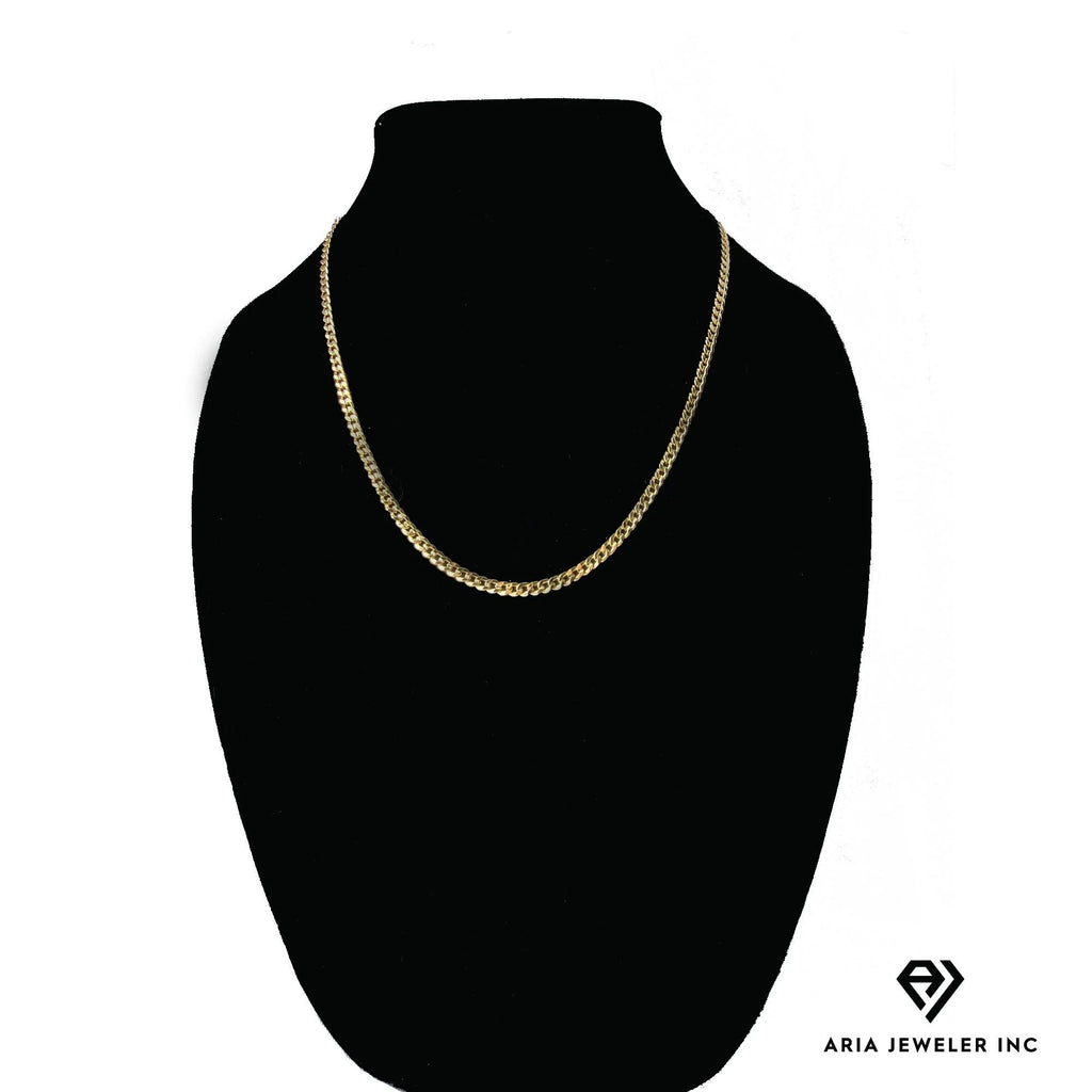 14k Bonded Gold Necklace with Red Rose Cross Pendant, 14K Cuban Chain Necklace U2956