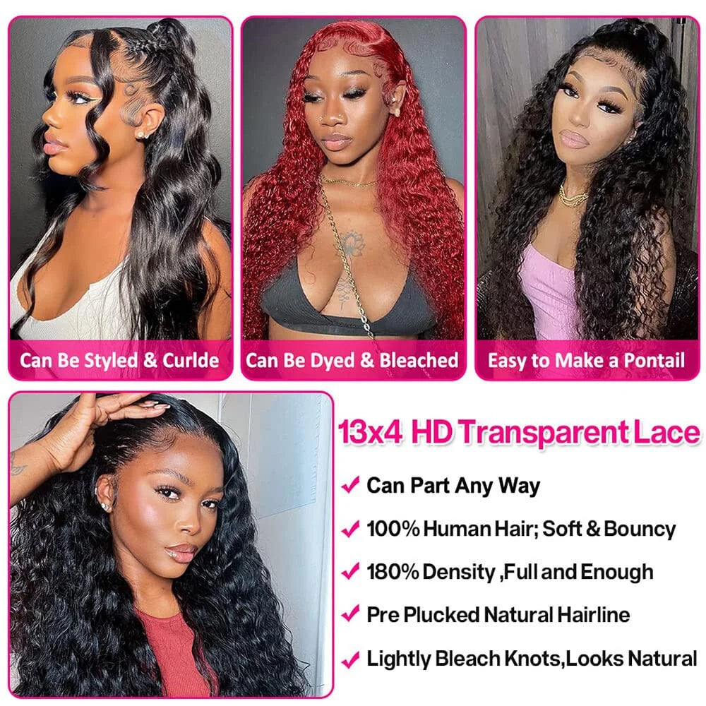 13×4 HD Front Lace Human Hair Wig, 180% Density, Natural Color, 26 inch L984859