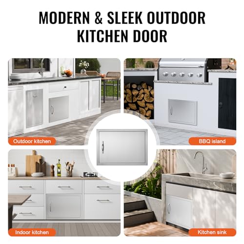30W x 21H Inch 304 Stainless Steel Double Doors with Vents J61377