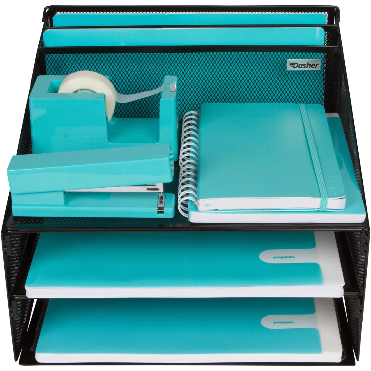 Metal Mesh Office Desk Organizer with 3 Paper Trays L7350