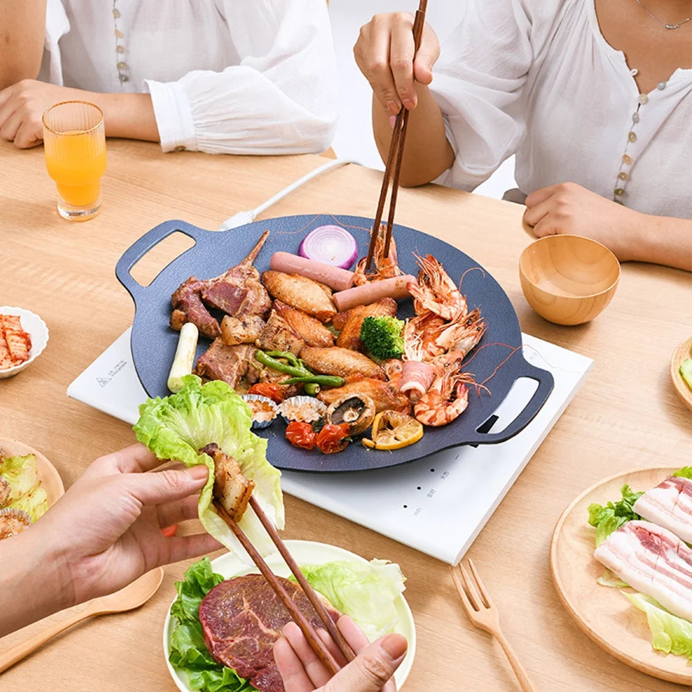 Nonstick BBQ Grill Pan with Metal Handles X26975