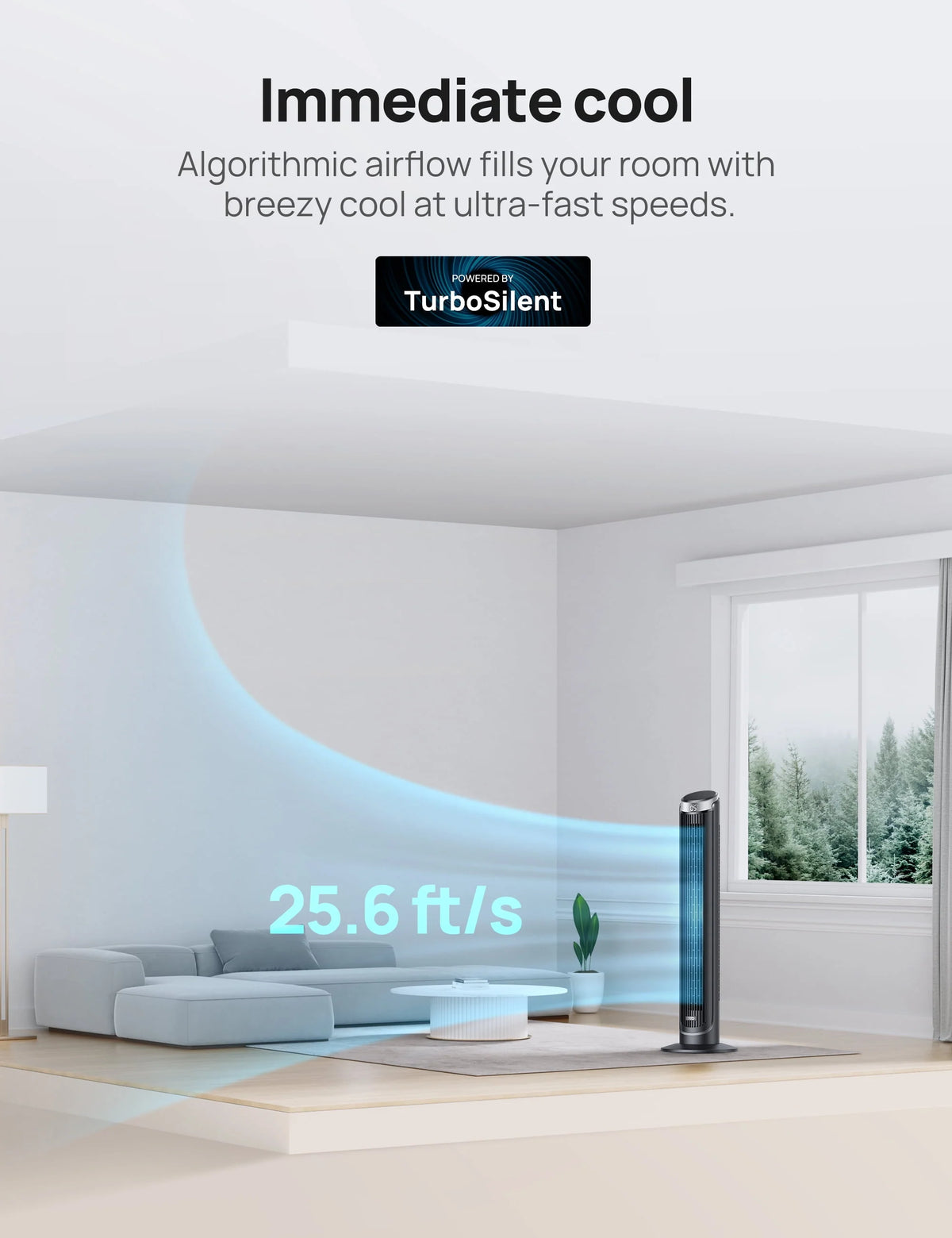 90° Oscillating Tower Fan with Remote, 4 Modes, 12H Timer, 40 Inch Z505299