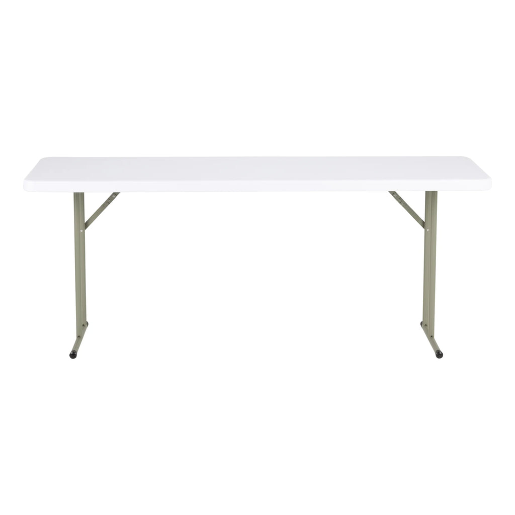 White 6 ft Heavy Duty Portable Plastic Folding Table Y296470
