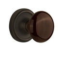 Brown Porcelain Double Dummy Door Knob Z2192