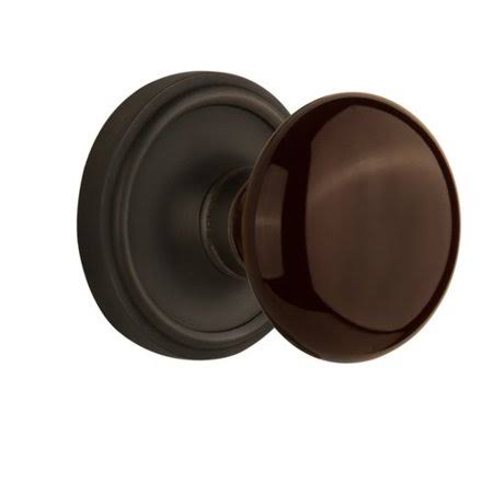 Brown Porcelain Double Dummy Door Knob Z2192