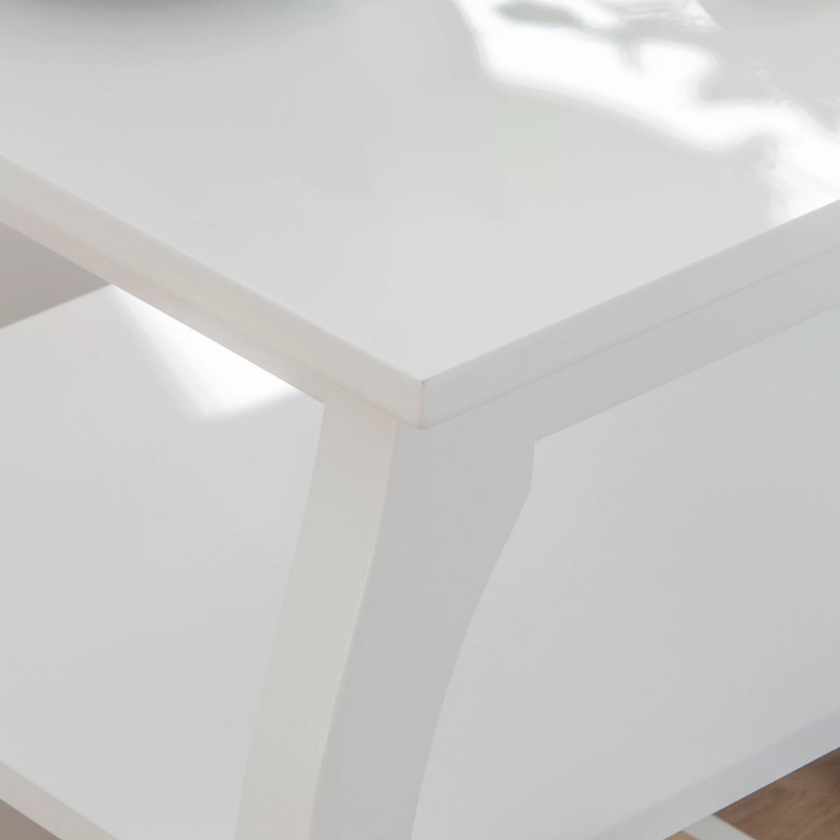 White 2 Shelf Indoor Accent Side Table D299416