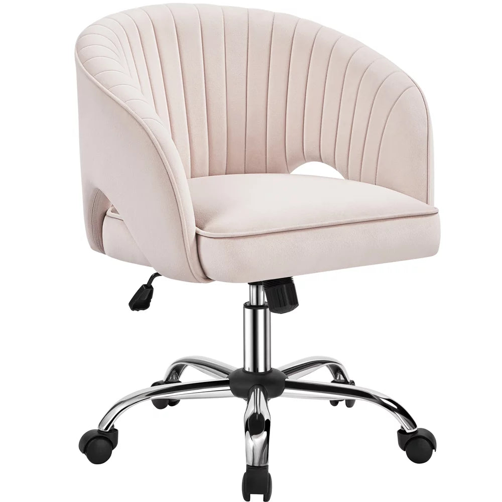 Cream Velvet Tufted Office Chair Z7202