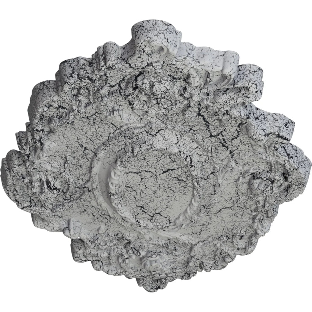 Hand-Painted Ultra Pure White Crackle Ceiling Medallion R503