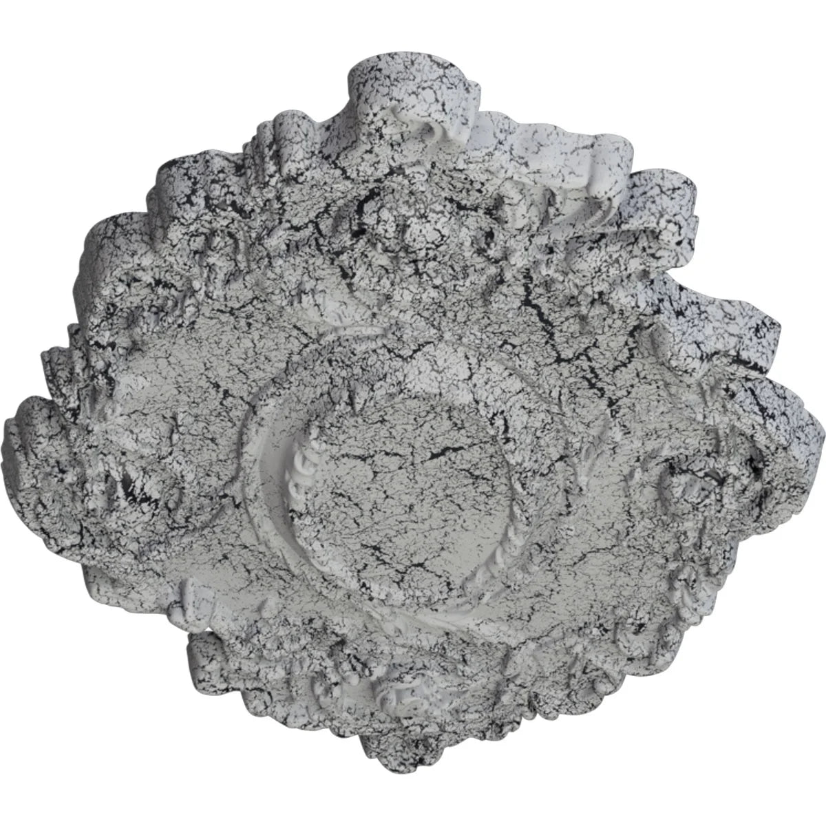 Hand-Painted Ultra Pure White Crackle Ceiling Medallion R503