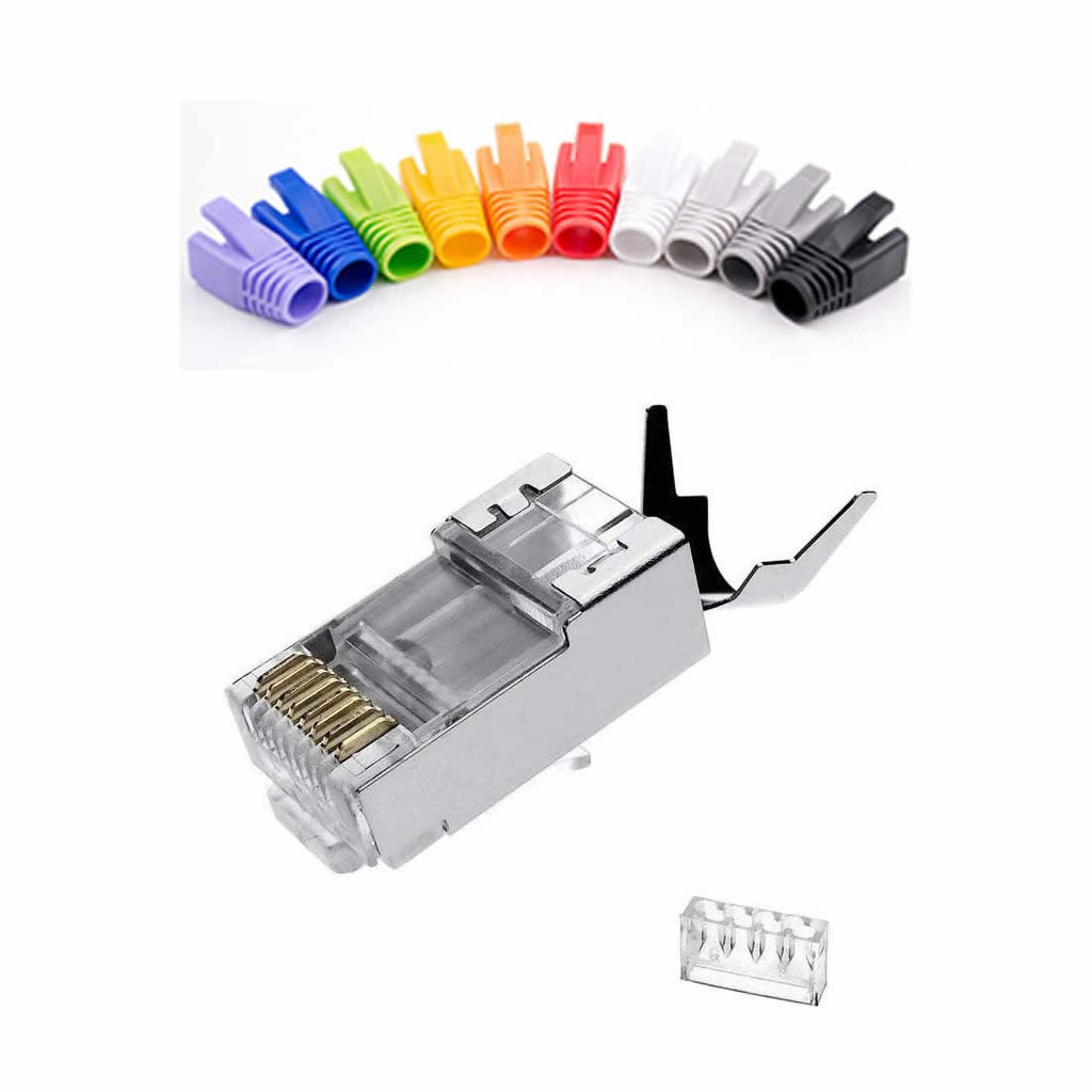 100 Pcs Cat7 RJ45 Metal Shielded Connectors H835155
