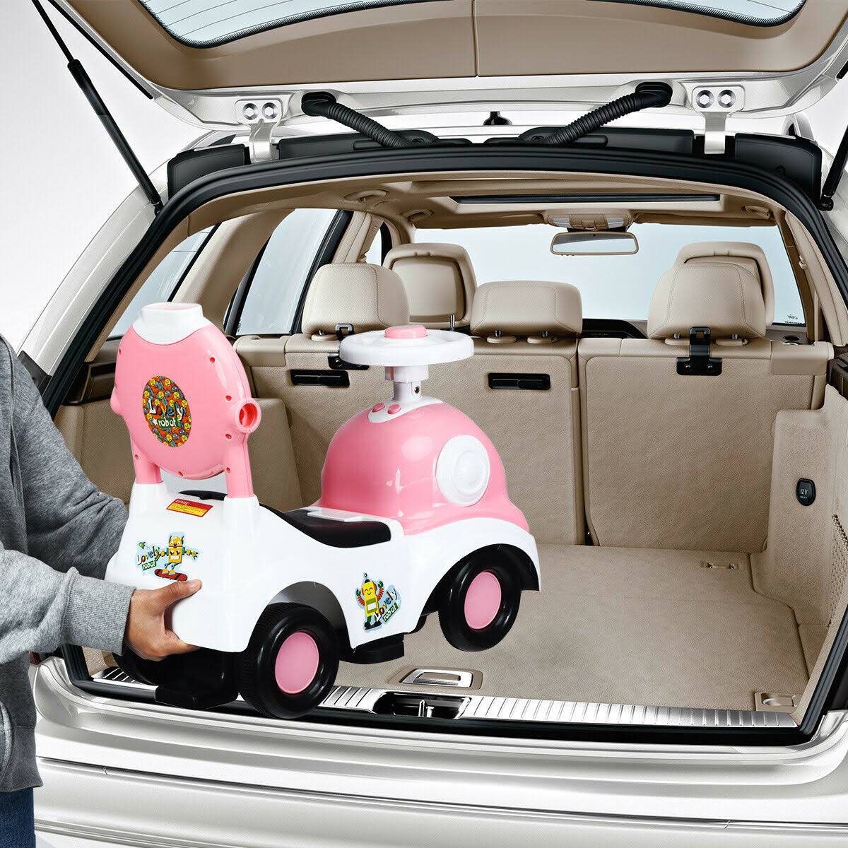 Pink Ride on Push Car with Music Box & Horn I52153