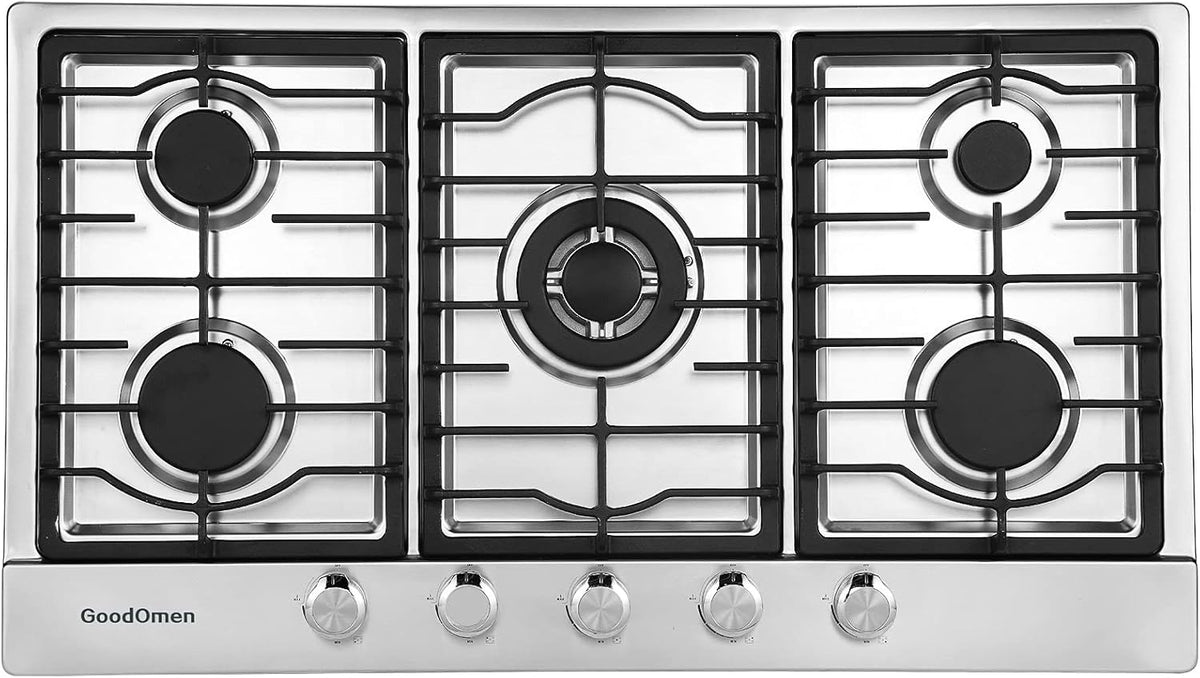 30 Inch 5 Burner Gas Cooktop with Cast Iron Grates W256