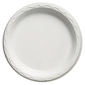 White Round Plastic Plates, 10 1/4 Inches, 125/Pack D35297