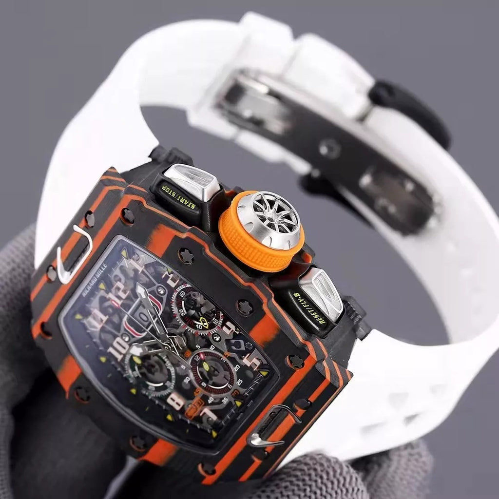 Black Orange Skeleton Dial Watch Y83638