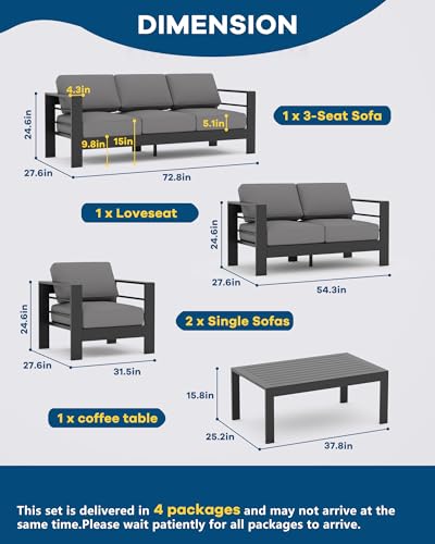 7 Seats Aluminum Patio Furniture Set G555