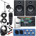 Audio Interface Full Studio Bundle with Studio Monitors and Instrument Cable T60801