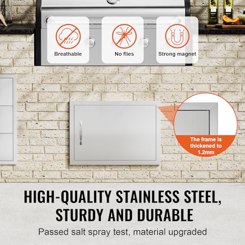 30W x 21H Inch 304 Stainless Steel Double Doors with Vents J61377