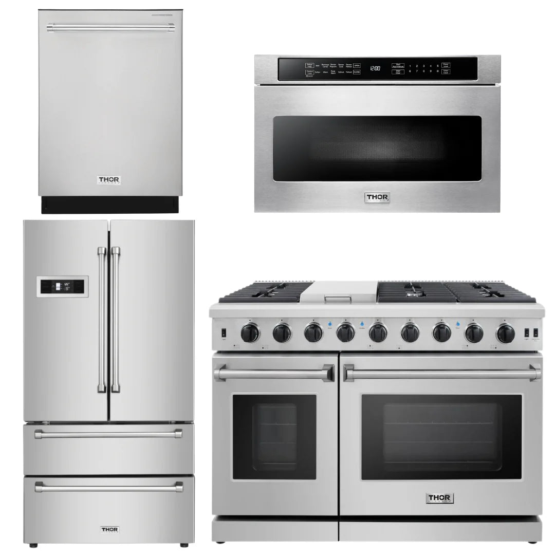48 in. Gas Range, Dishwasher, Refrigerator, Microwave Drawer L173