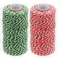 Green Red and White Cotton Twine String I522