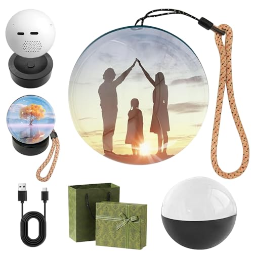 Memory Sphere Christmas Ornament 2.7" USB Rechargeable LED Crystal Ball R2177