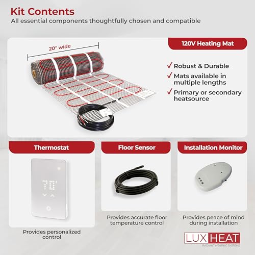 70sqft 120v Floor Heating Mat Kit with WiFi Thermostat K6966