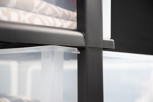 Black Plastic 5 Drawer Rolling Storage Organizer T8466