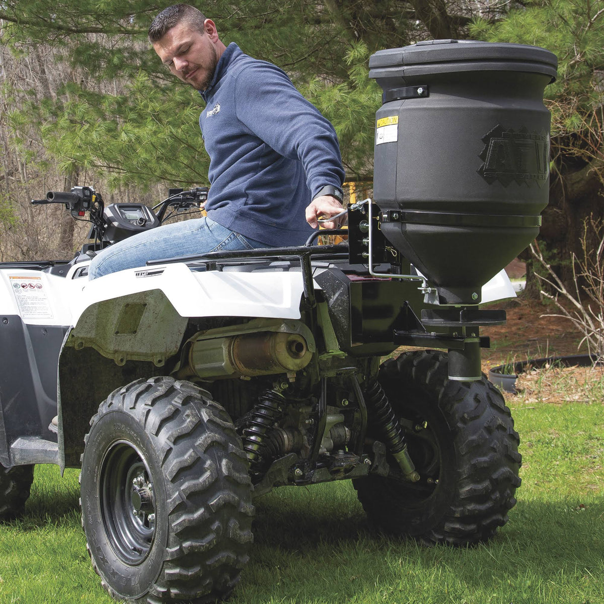 15-Gallon ATV Broadcast Spreader with Rain Cover P345