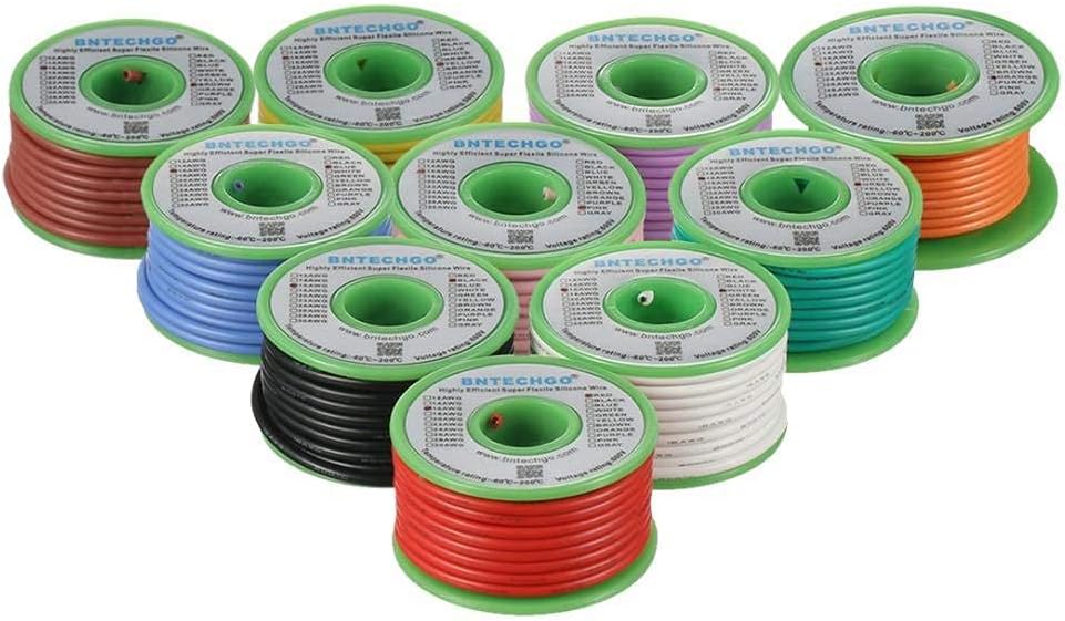 16 Gauge Silicone Wire Kit 10 Color 25 ft Flexible 16 AWG Stranded Tinned Copper Wire Pack of 2 X6656