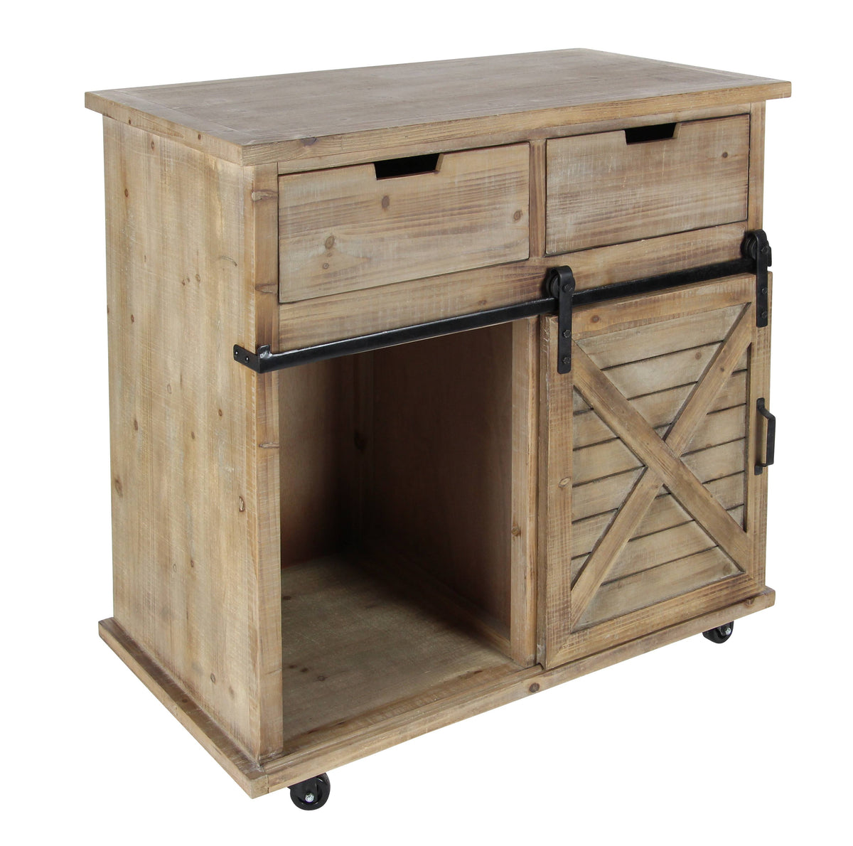 Rustic Fir Wood Storage Cabinet X932286